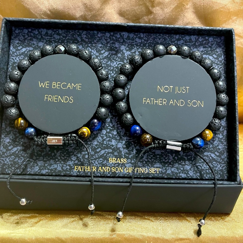 NWOT father and son matching stone bracelet.